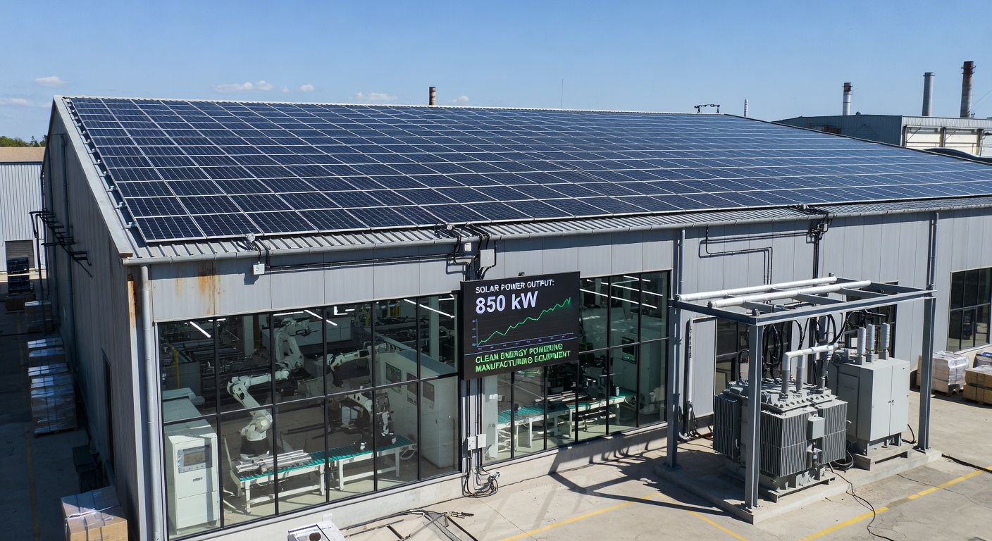 Solar-powered industrial processing facility